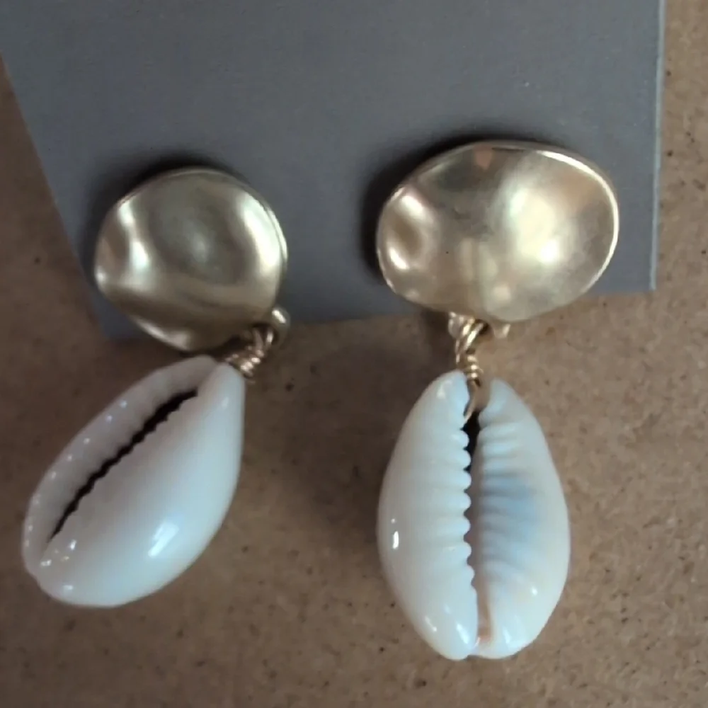 J. Jill Gold and Cream Shell Earrings